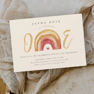Boho Regenbogen Erster Geburtstag Einladung