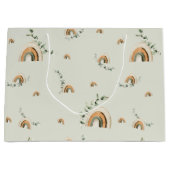 Boho Regenbogen Eukalyptus Kinderzimmer Babydusche Große Geschenktüte (Vorderseite)
