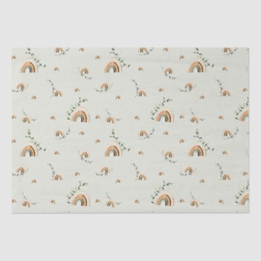 Boho Regenbogen Eukalyptus Kinderzimmer Babydusche Seidenpapier (Vorderseite)