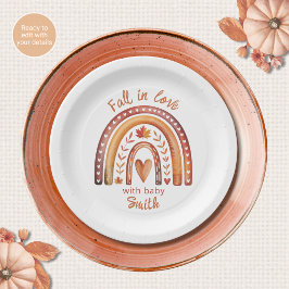 Boho-Regenbogen-„Fall in Love“-Baby-Party-Teller a Pappteller