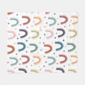 Boho-Regenbogen Fleecedecke (Vorderseite (Horizontal))