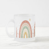 Boho-Regenbogen-Frosted-Glas-Kaffeetasse oder süße Mattglastasse (Links)