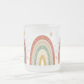 Boho-Regenbogen-Frosted-Glas-Kaffeetasse oder süße Mattglastasse (Mittel)