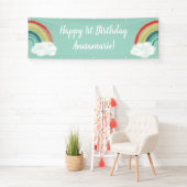 Boho Regenbogen Geburtstagsfeier Kinder Banner (Insitu)