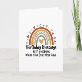 Boho Regenbogen Geburtstagssegensdesign Karte