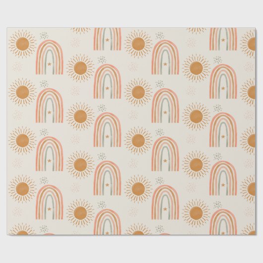Boho Regenbogen Geschenkpapier (Flach)