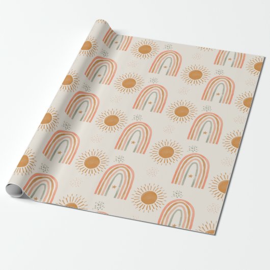 Boho Regenbogen Geschenkpapier (Ungerollt)