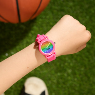 Boho Regenbogen Glitter Süße Mädchen Rosa Kinder Armbanduhr