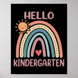 Boho Regenbogen Herz Für Lehrerinnen Frauen Hallo Poster