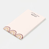 Boho-Regenbogen-Herzen Personalisierte Lehrer-Post Post-it Klebezettel (angewinkelt)