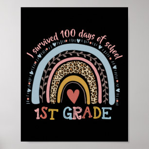 Boho Regenbogen Ich habe 100 Tage in der 1. Klasse Poster