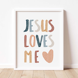 Boho Regenbogen Jesus Liebe ich drucken Poster