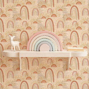 Boho-Regenbogen-Kinderzimmer Tapete
