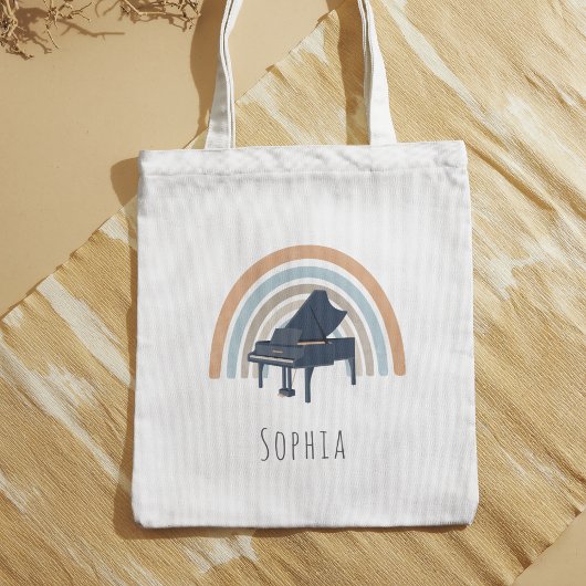 Boho-Regenbogen-Klaviermusik individueller Name Tragetasche