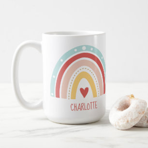 Boho-Regenbogen-Mädchen-Name-Wasserfarbe-Kakao Kaffeetasse