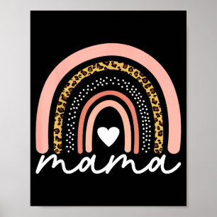 Boho Regenbogen Mama Leopard Muttertag Niedliche M Poster
