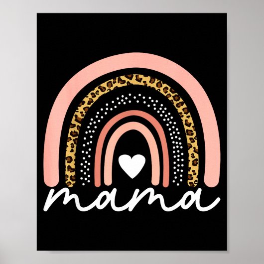 Boho Regenbogen Mama Leopard Muttertag Niedliche M Poster (Vorne)