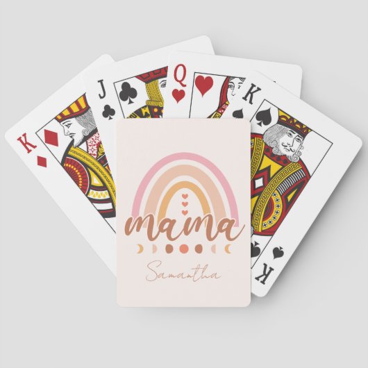 Boho Regenbogen Mama Spielkarten (Rückseite)