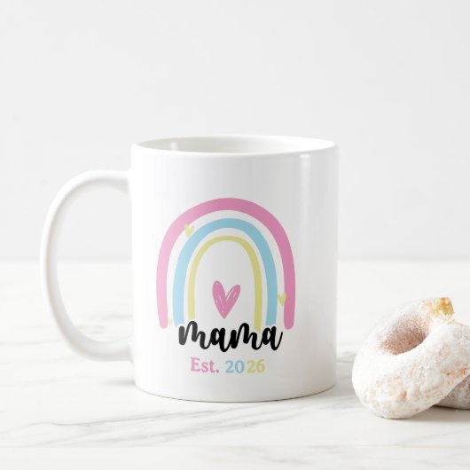 Boho Regenbogen Maßgeschneiderte Mama Stiftungsjah Kaffeetasse (Mit Donut)