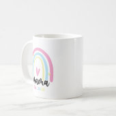 Boho Regenbogen Maßgeschneiderte Mama Stiftungsjah Kaffeetasse (Vorderseite Links)