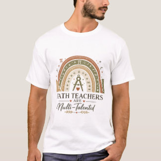 Boho Regenbogen-Mathe-Lehrer Zurück zur Schule Sch T-Shirt