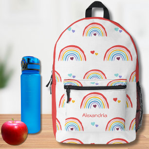 Boho-Regenbogen mit Herz-Monogramm Bedruckter Rucksack