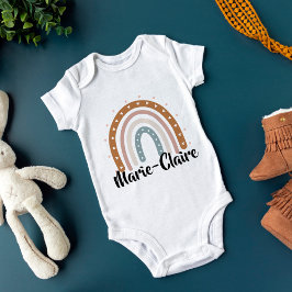 Boho Regenbogen mit Namen geschlechtsneutral Baby Strampler