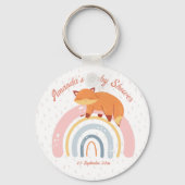 Boho Regenbogen mit Schlaffox Babydusche Schlüsselanhänger (Vorderseite)