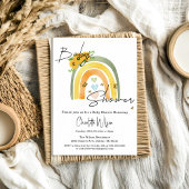 Boho Regenbogen mit Sonnenblumen Babydusche Einladung