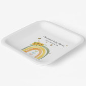 Boho Regenbogen mit Sonnenblumen Babydusche Pappteller (Gewinkelt)