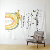 Boho Regenbogen mit Sonnenblumen Babydusche Wandteppich (Beispiel (Horizontal))