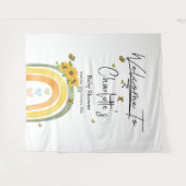 Boho Regenbogen mit Sonnenblumen Babydusche Wandteppich (Vorderseite (Horizontal))