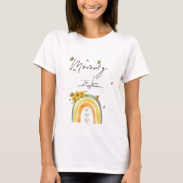 Boho Regenbogen mit Sonnenblumen Mami-to-be T-Shirt