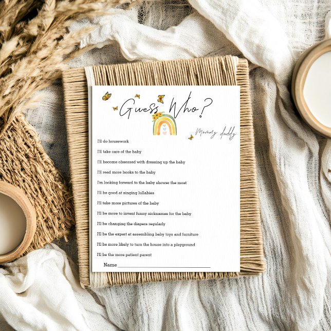 Boho Regenbogen mit Sonnenblumen Ratet, wer spiele (Von Creator hochgeladen)