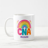 Boho Regenbogen Monogramm CNA Kaffeetasse (Links)