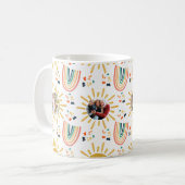 Boho-Regenbogen-Morgen-Sonnenlicht-Familien-Fotoco Kaffeetasse (Vorderseite Links)