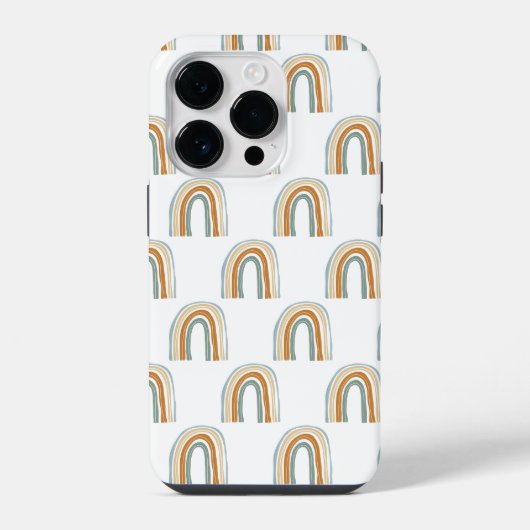 Boho-Regenbogen-Muster Iphone 14 Pro-Hülle Hülle (Rückseite)