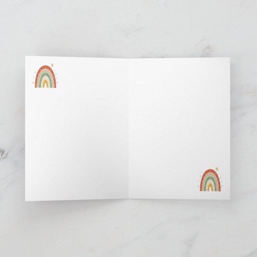 Boho-Regenbogen-Muster-Schlips Dankeskarte (Innenseite)