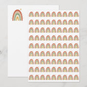 Boho-Regenbogen-Muster-Schlips Einladung (Vorne/Hinten)