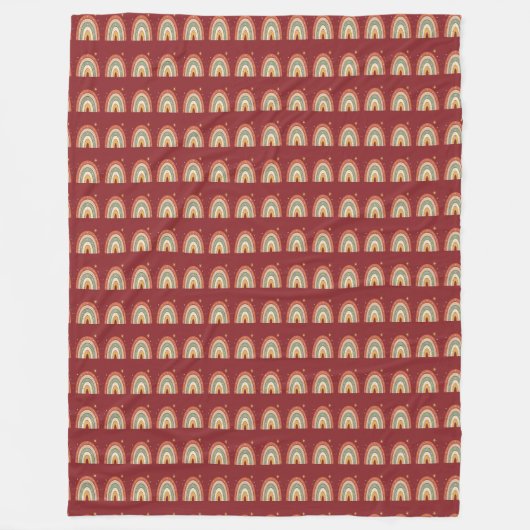 Boho-Regenbogen-Muster-Schlips Fleecedecke (Vorderseite)
