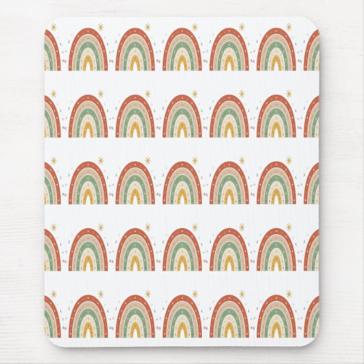 Boho-Regenbogen-Muster-Schlips Mousepad (Vorne)