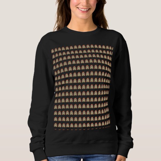 Boho-Regenbogen-Muster-Schlips Sweatshirt (Vorderseite)