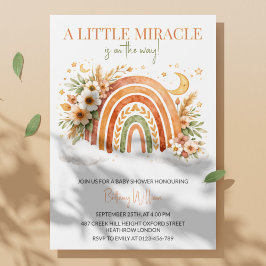 Boho-Regenbogen neutrale Babyparty Einladung