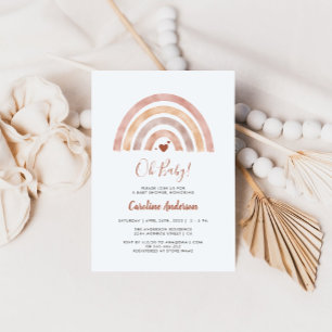 Boho-Regenbogen-Neutrale Babyparty-Einladung Einladung