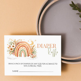 Boho-Regenbogen neutrale Babyparty-Windel-Raffle Begleitkarte