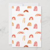 Boho Regenbogen niedlich Babydusche Einladung (Rückseite)