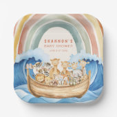 Boho-Regenbogen-Noah-Arch-Baby-Shower-Papierteller Pappteller (Vorderseite)