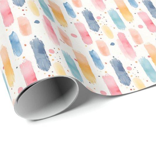 Boho-Regenbogen-Pinselstriche & Punkte Geschenkpapier (Rolleneckpunkt)
