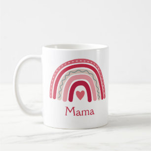 Boho Regenbogen Rosa Herz Mama Kaffeetasse