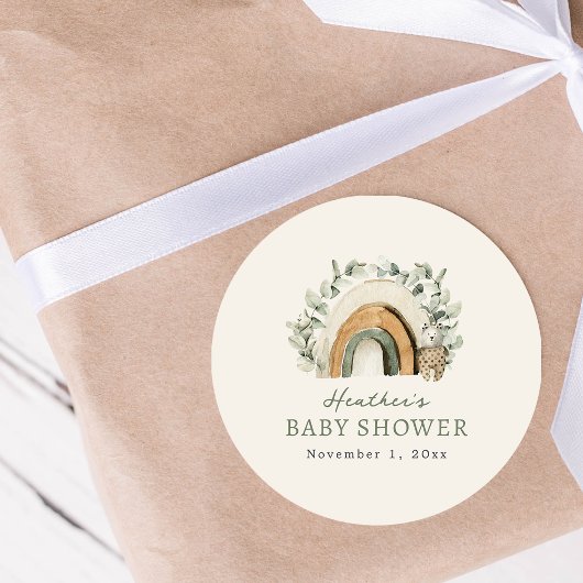 Boho-Regenbogen Runder Aufkleber